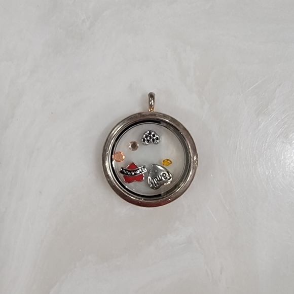 Locket with Three Charms and Three Crystals - Picture 2 of 2
